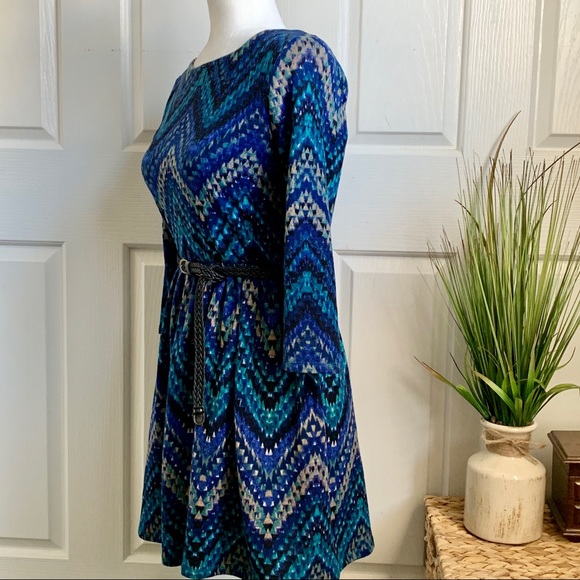 ‼️CLEARANCE‼️Now $7! Printed Blue Dress - Picture 4 of 4